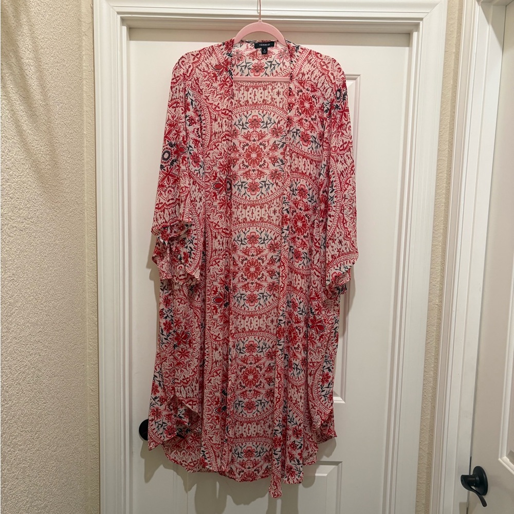 Torrid Floral Chiffon Kimono